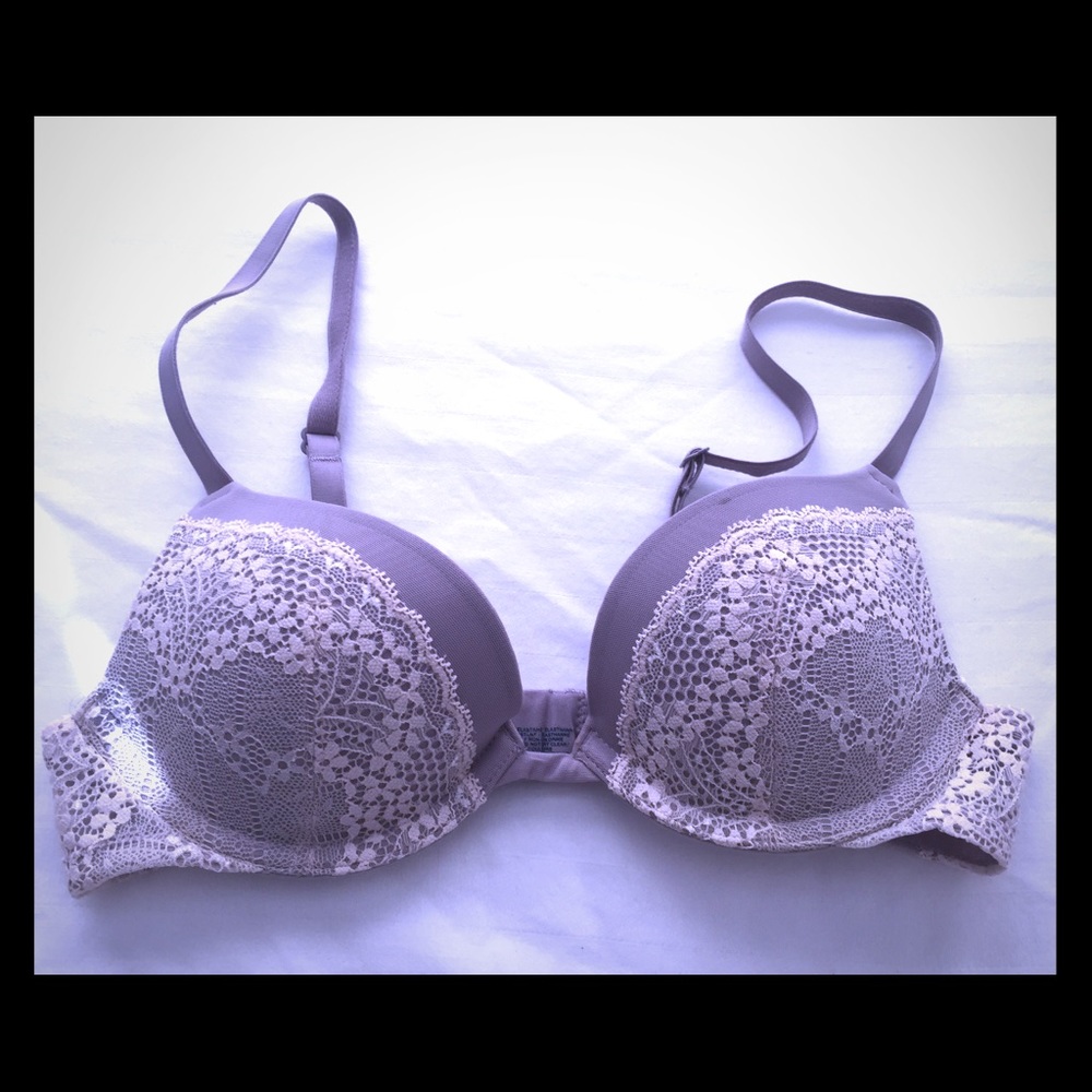 Gap Body Purple Lace Ultra Push Up Demi Bra 32A